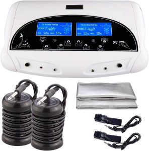 دستگاه اسپافوت Spa Foot با بدنه سفید، پنل مشکی و دو نمایشگر آبی