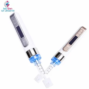 دستگاه مزو MD پلی اسکین Meso MD Play Skin با بدنه سفید و طلایی، جعبه، شارژر، کابل و سری‌های همراه